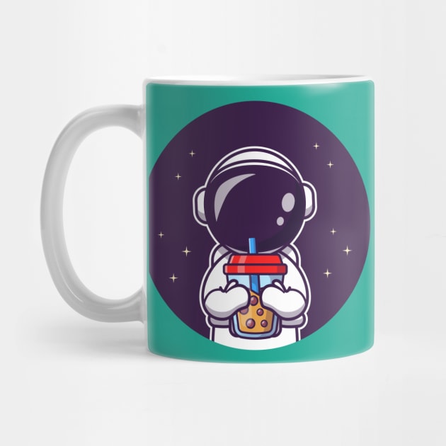 Cute Astronaut Sipping Boba Milk Tea by Catalyst Labs